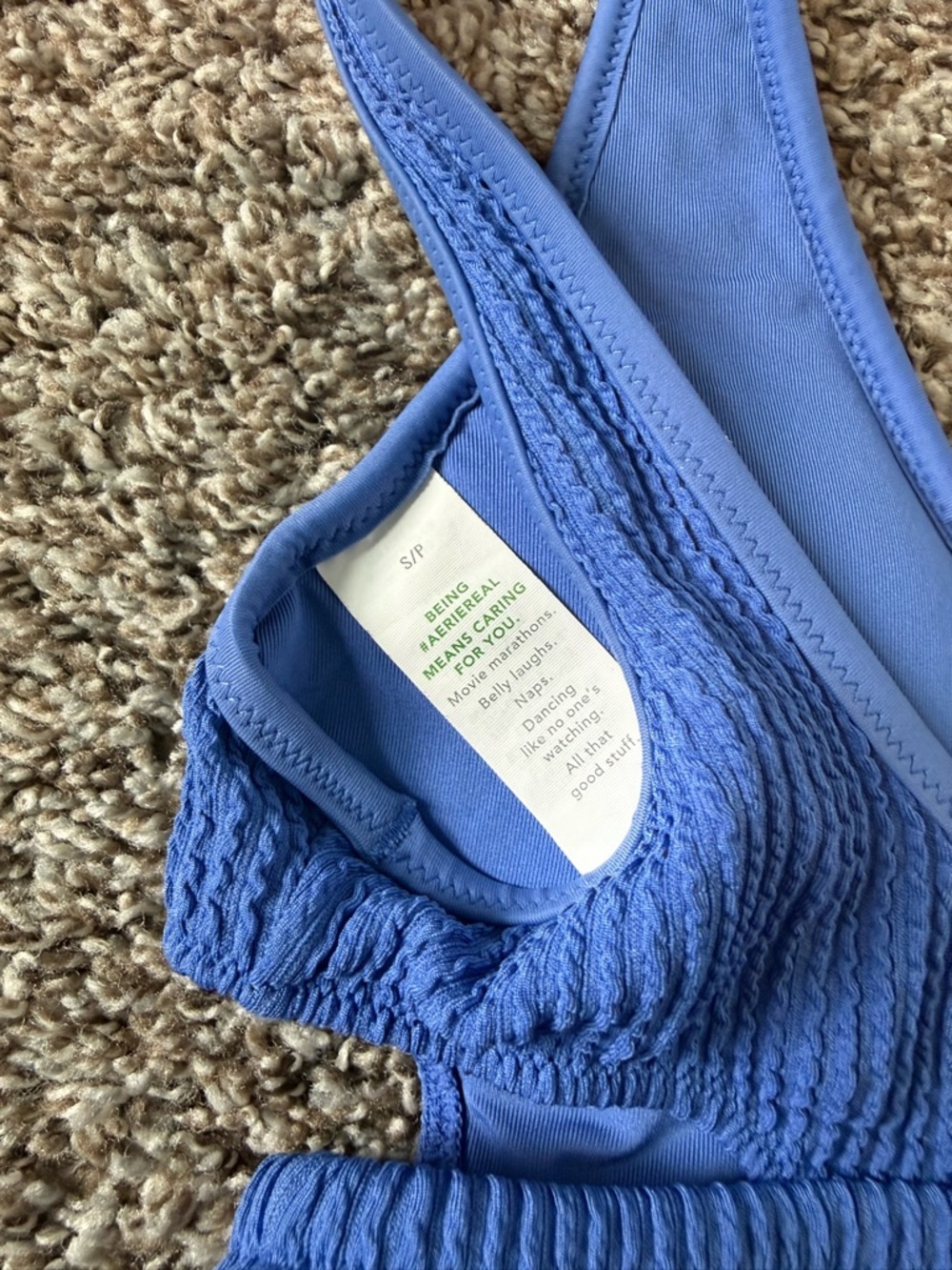 aerie Periwinkle Textured Bralette Bikini Top - Picture 3 of 4